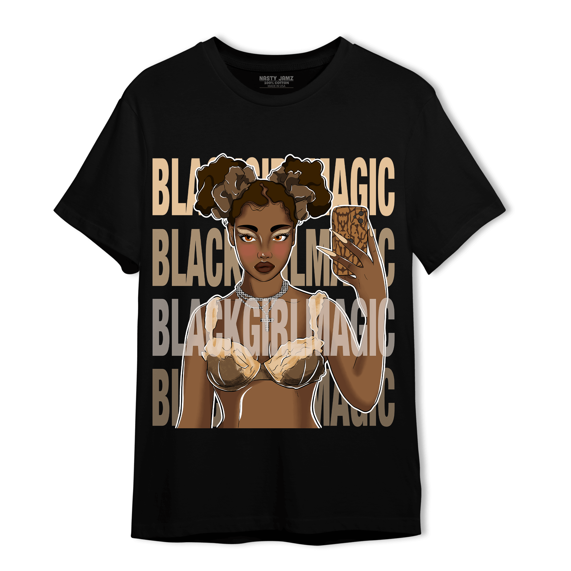 Palomino 3s T Shirt Match Black Magic Girl Selfie - NastyJamz