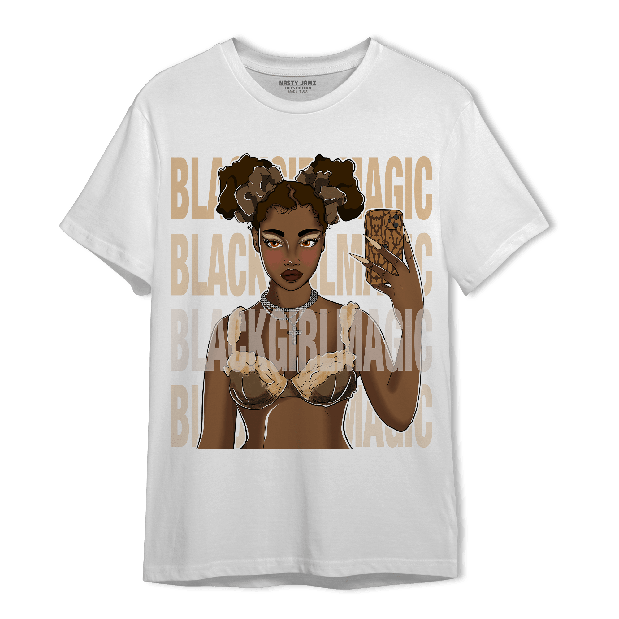 Palomino 3s T Shirt Match Black Magic Girl Selfie - NastyJamz