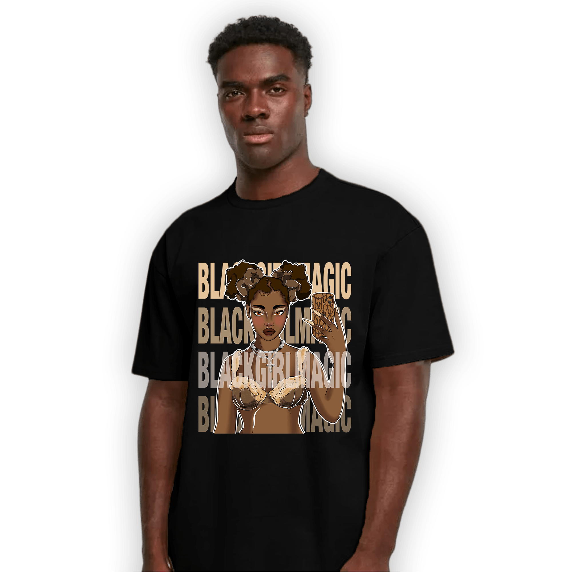 Palomino 3s T Shirt Match Black Magic Girl Selfie - NastyJamz