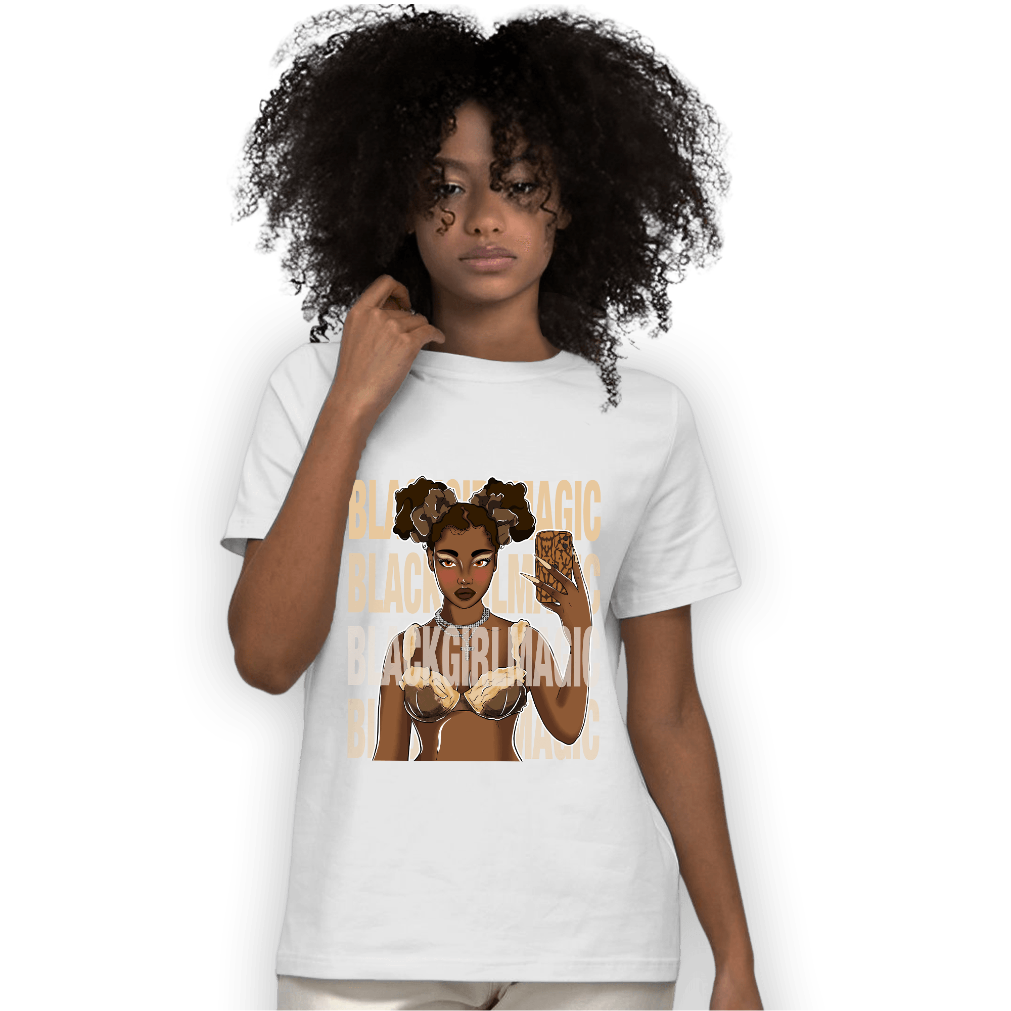 Palomino 3s T Shirt Match Black Magic Girl Selfie - NastyJamz