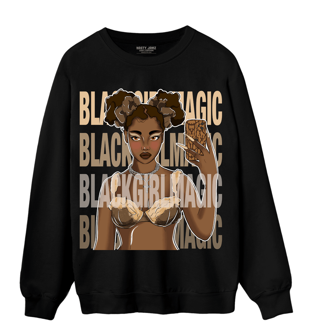 Palomino 3s Sweatshirt Match Black Magic Girl Selfie - NastyJamz