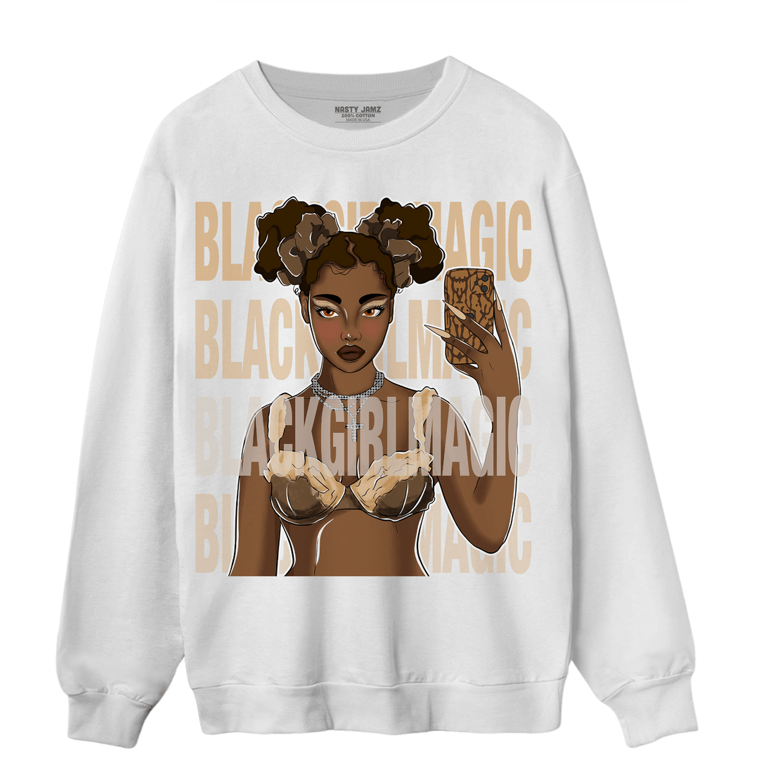 Palomino 3s Sweatshirt Match Black Magic Girl Selfie - NastyJamz