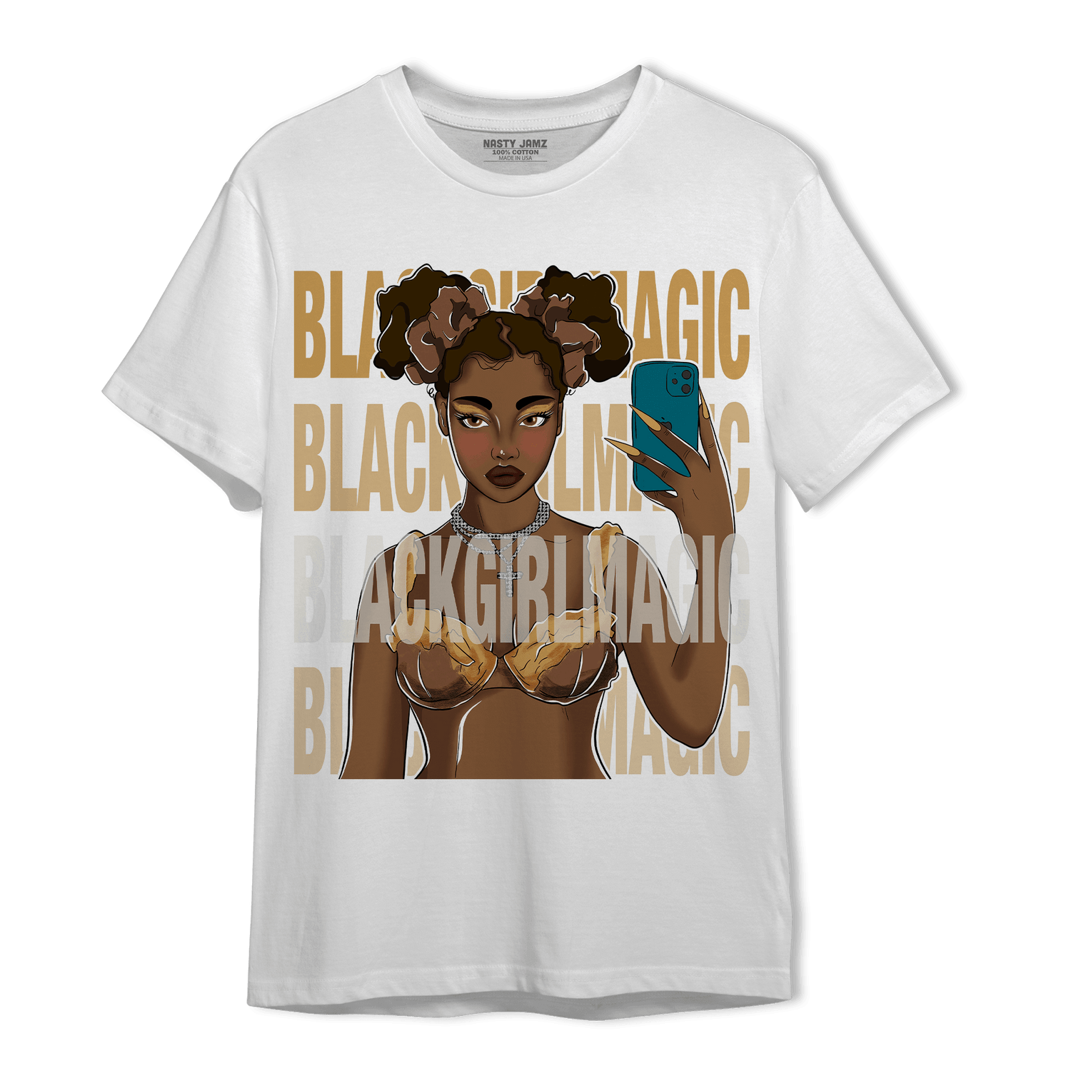 Cacao Wow 4s T Shirt Match Black Magic Girl Selfie - NastyJamz