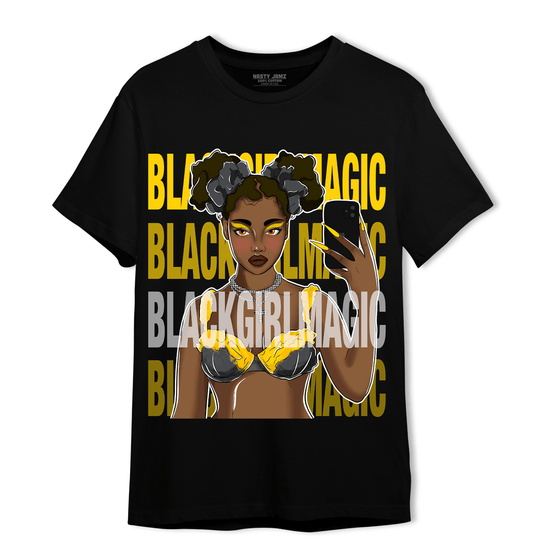 Thunder 4s T Shirt Match Black Magic Girl Selfie - NastyJamz