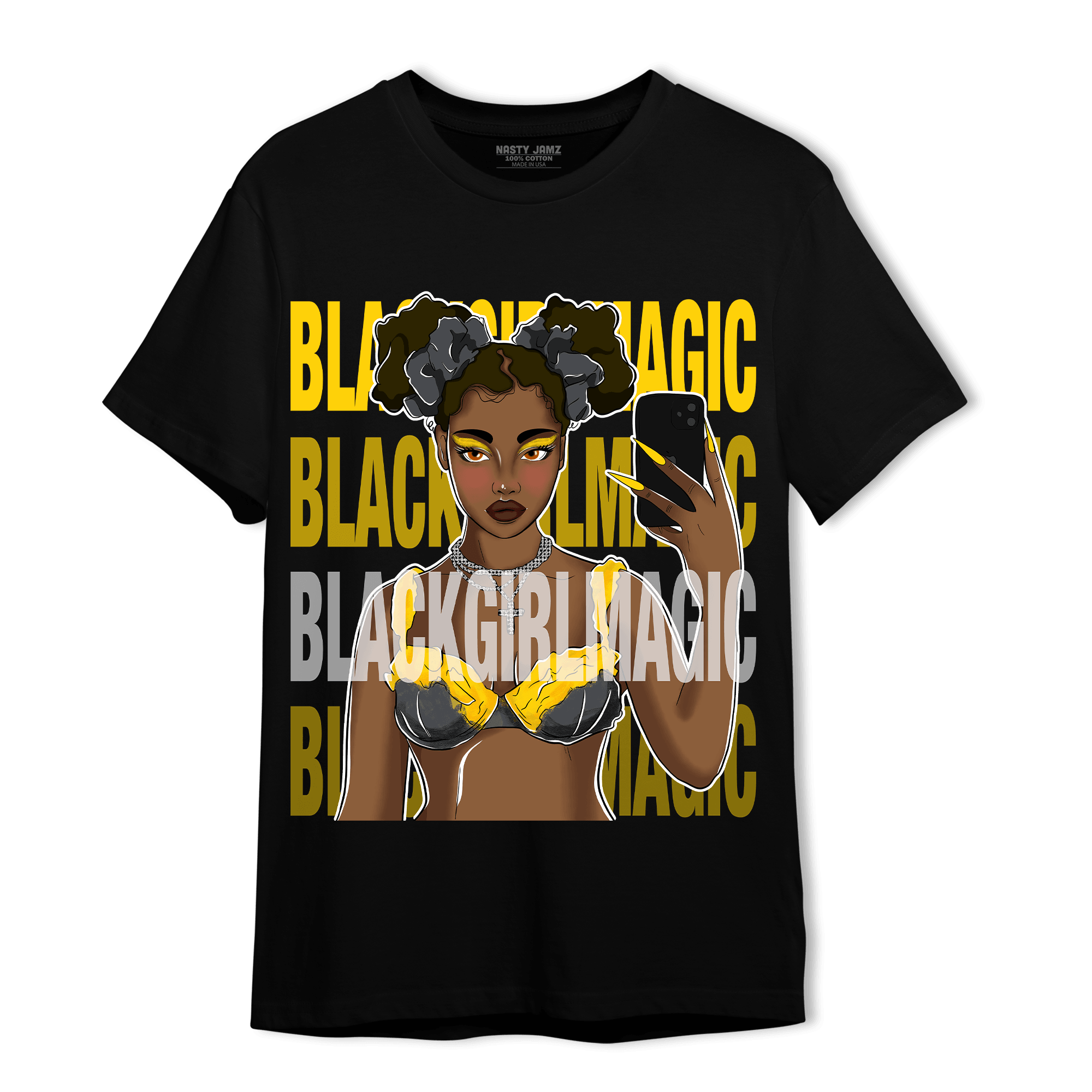 Thunder 4s T Shirt Match Black Magic Girl Selfie - NastyJamz