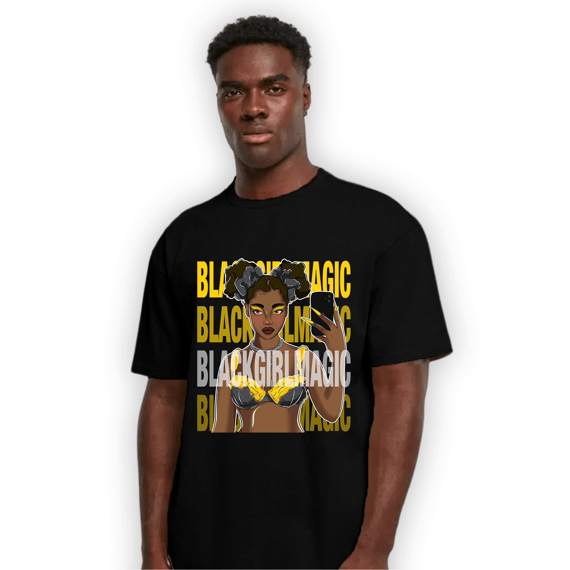 Thunder 4s T Shirt Match Black Magic Girl Selfie - NastyJamz