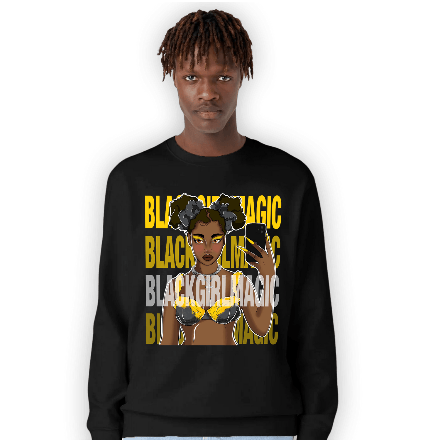 Thunder 4s Sweatshirt Match Black Magic Girl Selfie - NastyJamz