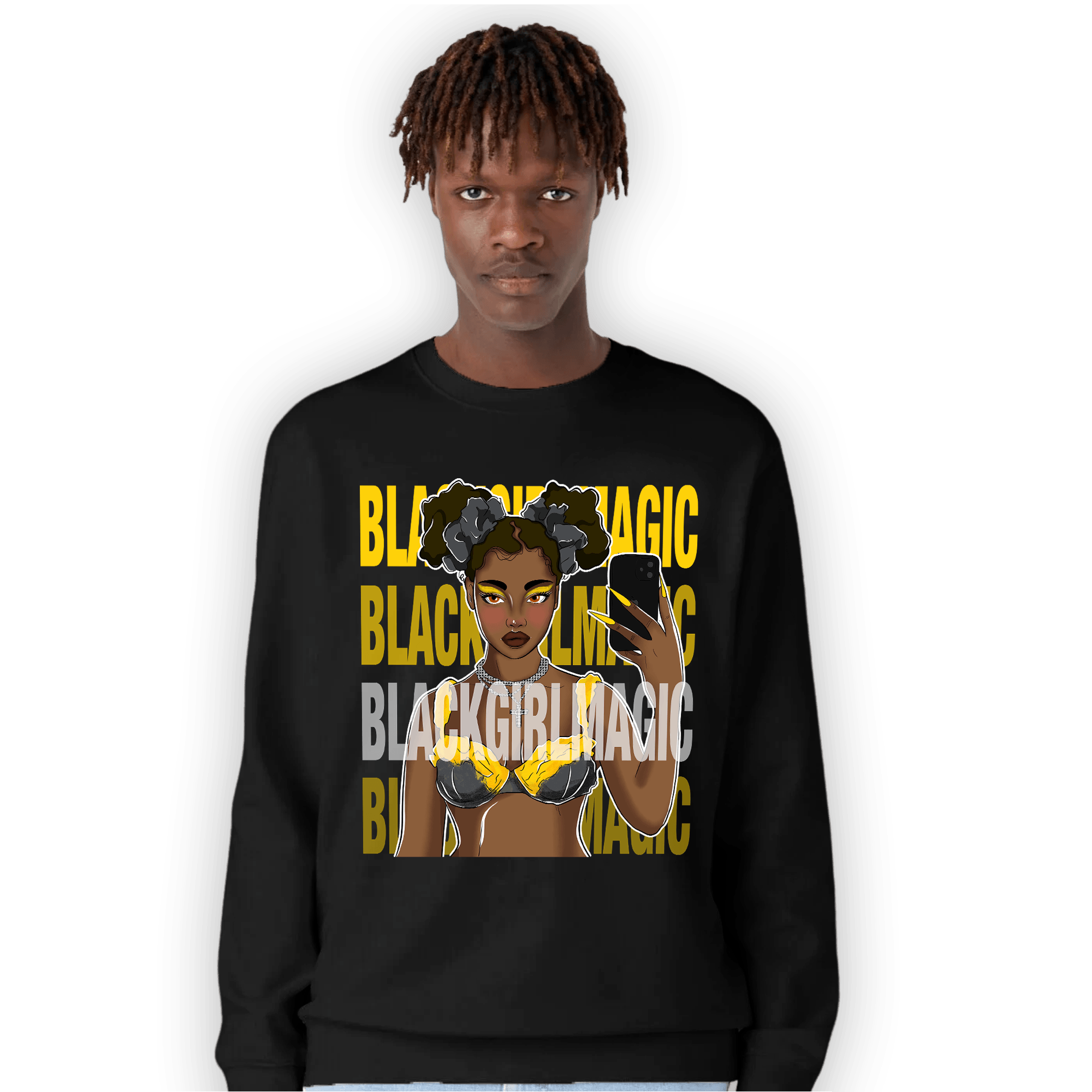 Thunder 4s Sweatshirt Match Black Magic Girl Selfie - NastyJamz