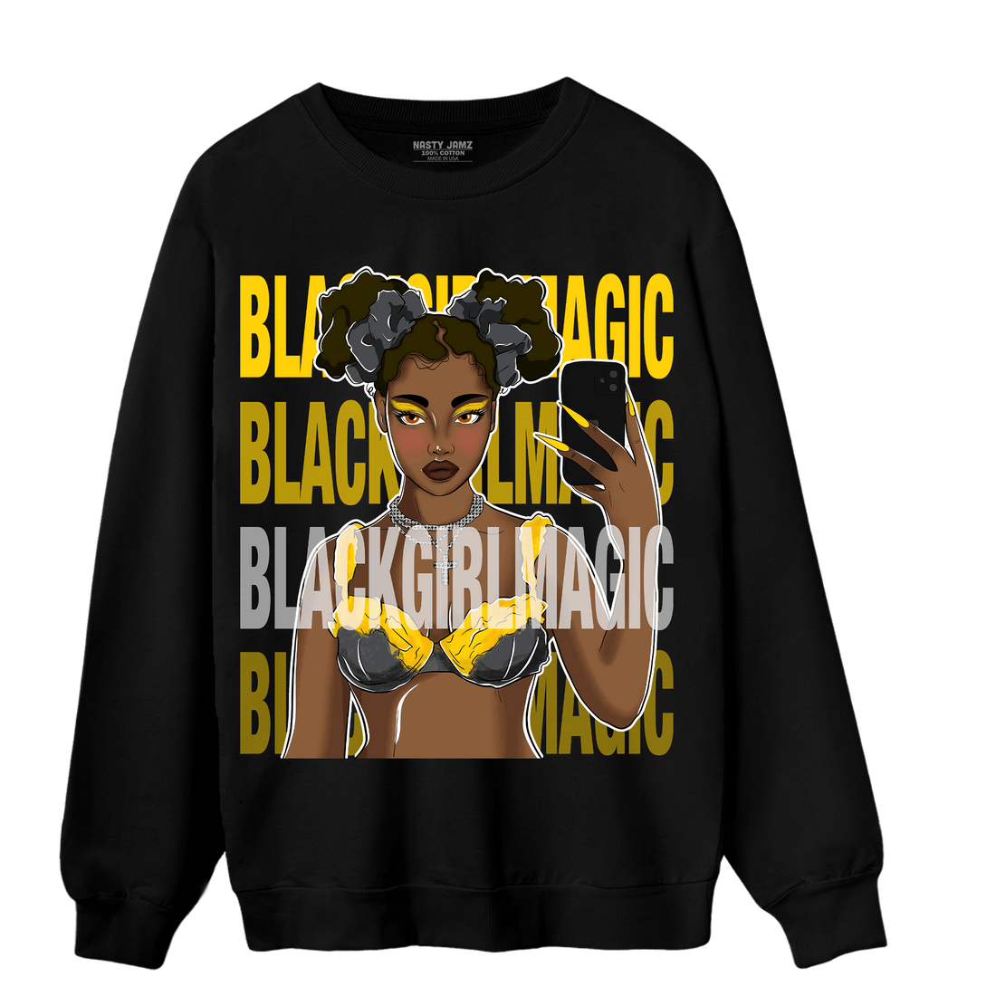 Thunder 4s Sweatshirt Match Black Magic Girl Selfie - NastyJamz
