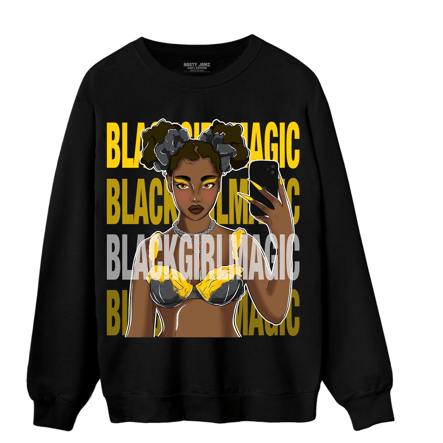 Thunder 4s Sweatshirt Match Black Magic Girl Selfie - NastyJamz