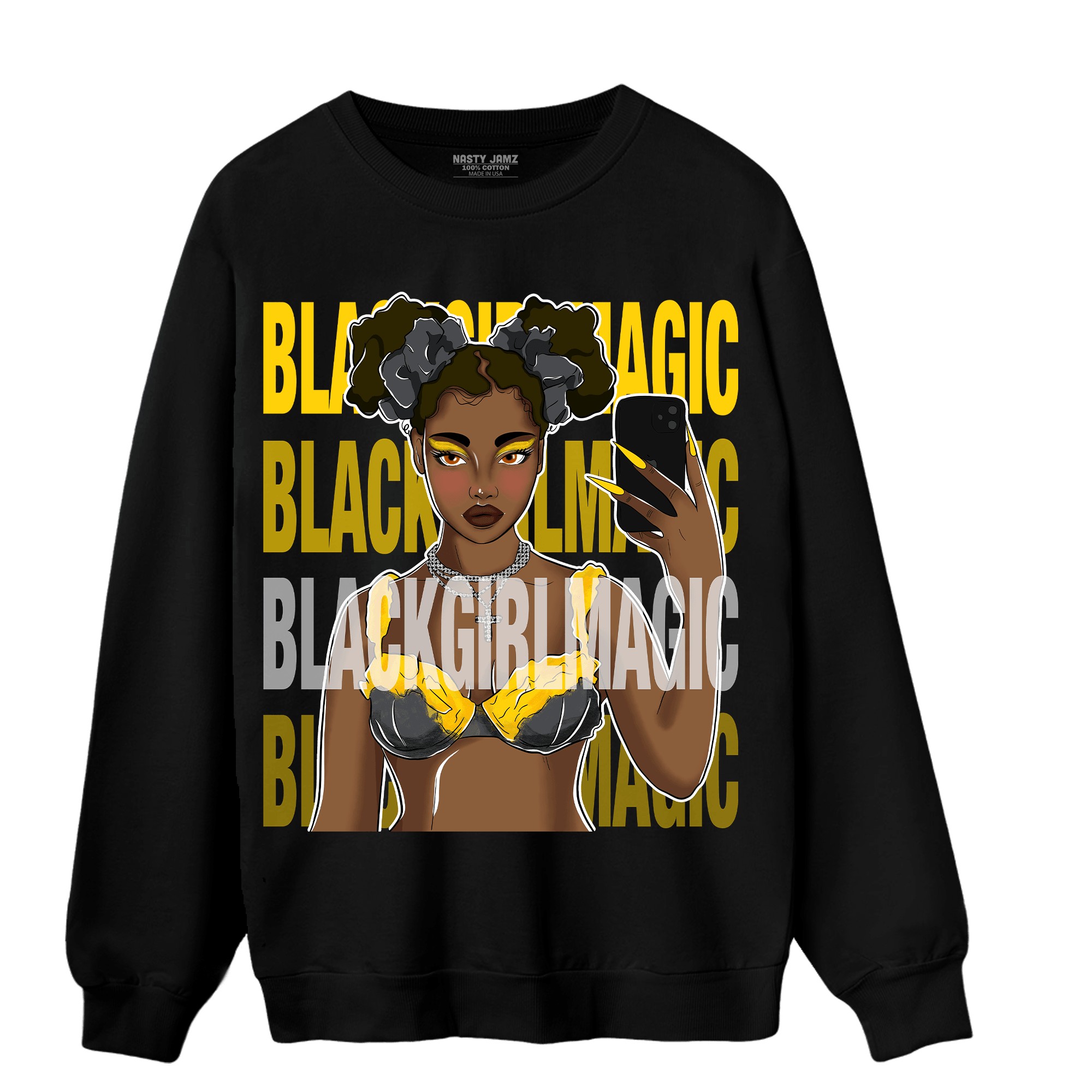 Thunder 4s Sweatshirt Match Black Magic Girl Selfie - NastyJamz