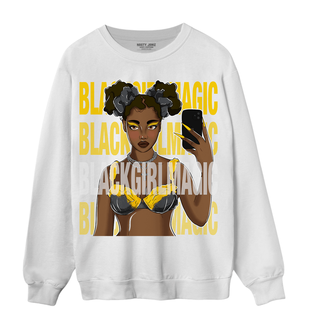 Thunder 4s Sweatshirt Match Black Magic Girl Selfie - NastyJamz