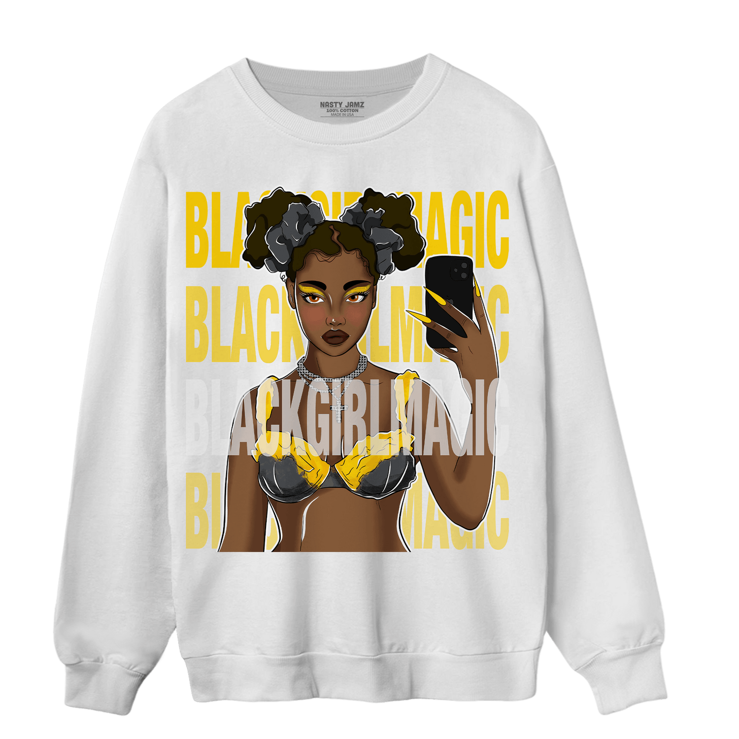Thunder 4s Sweatshirt Match Black Magic Girl Selfie - NastyJamz