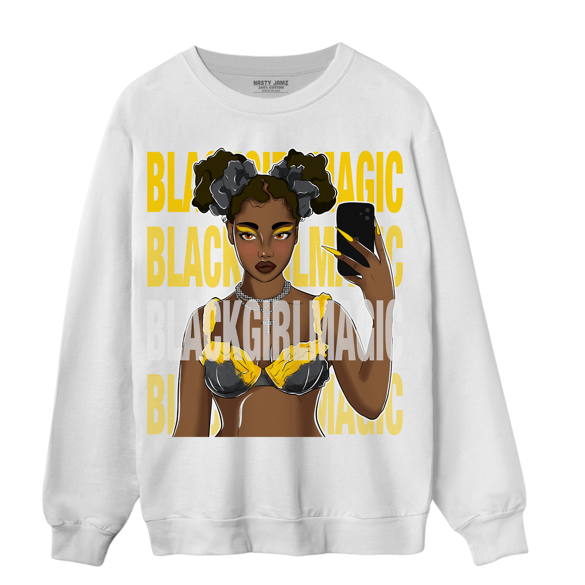 Thunder 4s Sweatshirt Match Black Magic Girl Selfie - NastyJamz
