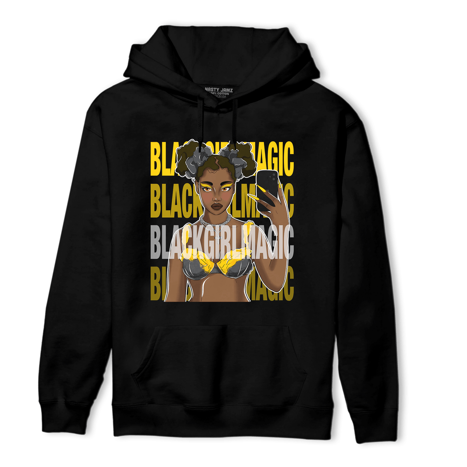 Thunder 4s Hoodie Match Black Magic Girl Selfie - NastyJamz