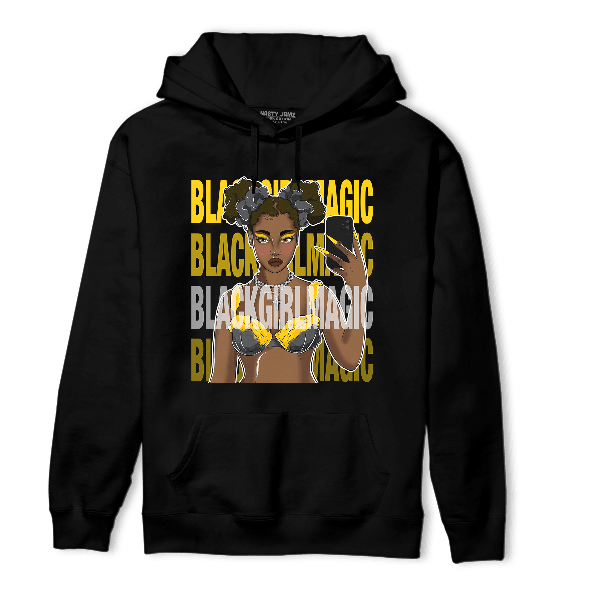 Thunder 4s Hoodie Match Black Magic Girl Selfie - NastyJamz
