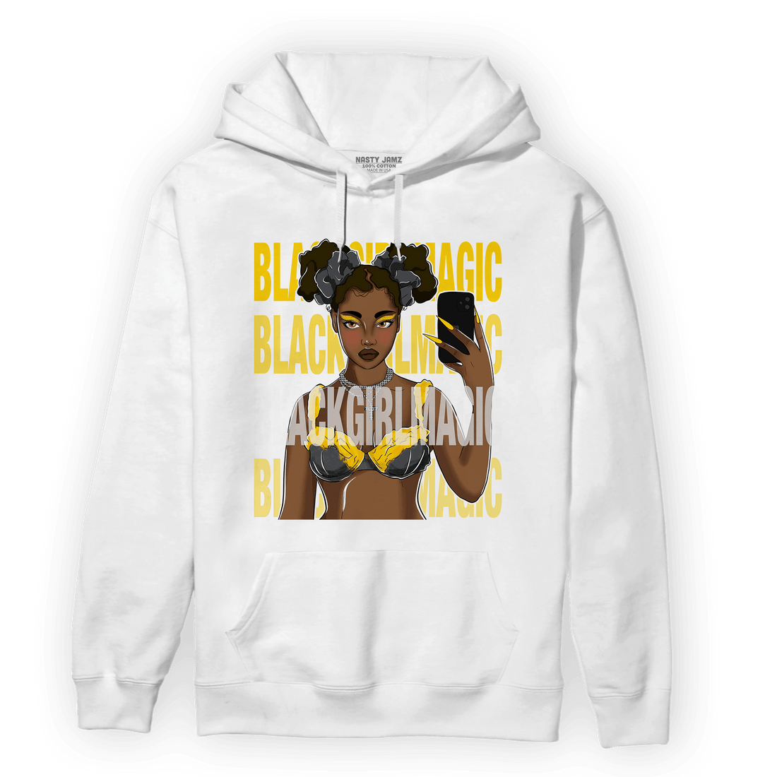 Thunder 4s Hoodie Match Black Magic Girl Selfie - NastyJamz