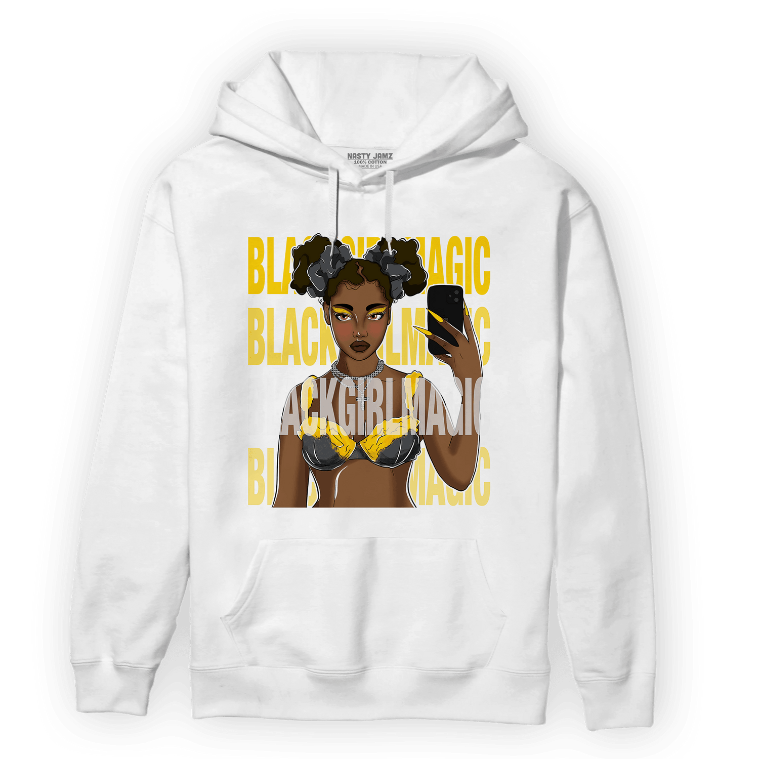 Thunder 4s Hoodie Match Black Magic Girl Selfie - NastyJamz