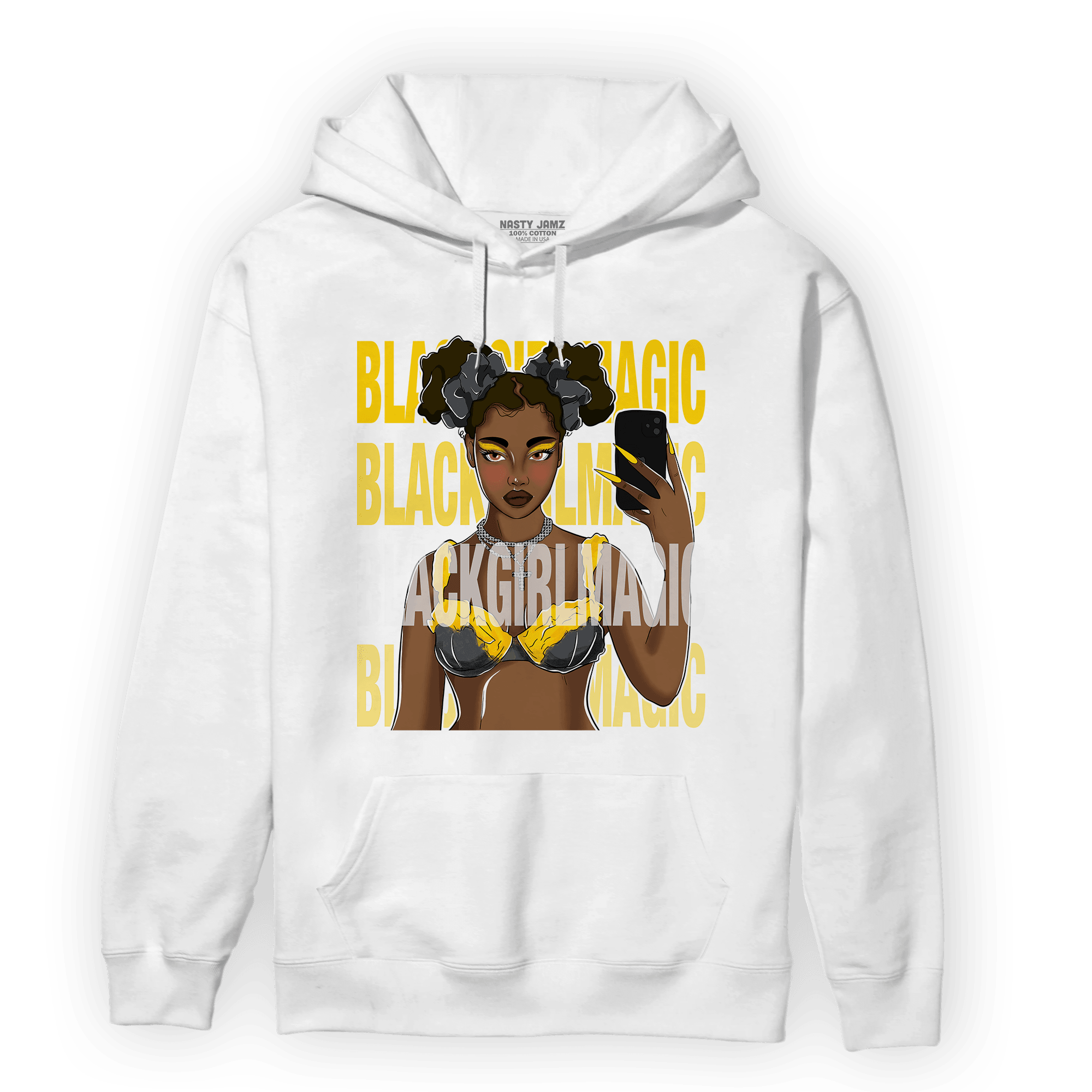 Thunder 4s Hoodie Match Black Magic Girl Selfie - NastyJamz