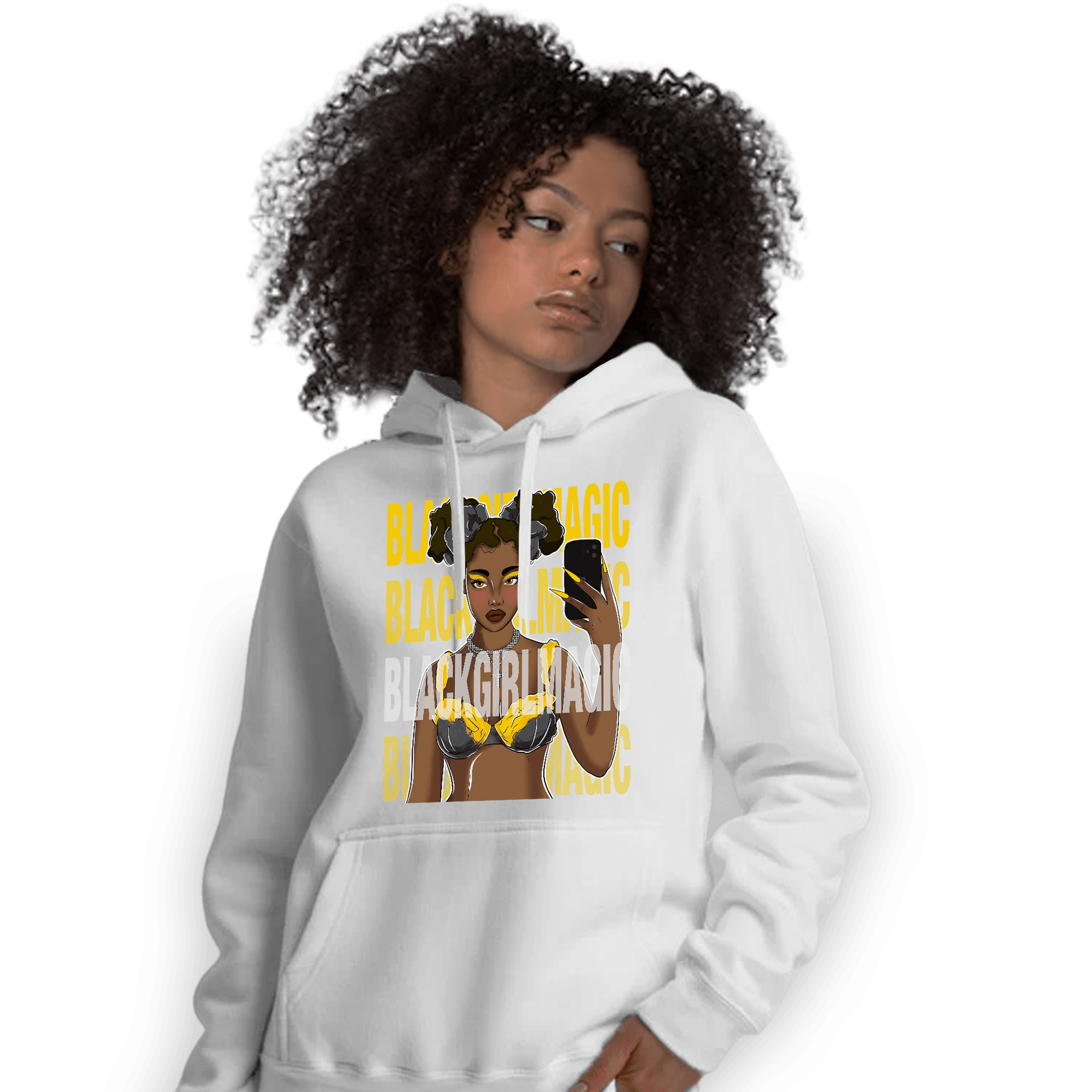 Thunder 4s Hoodie Match Black Magic Girl Selfie - NastyJamz