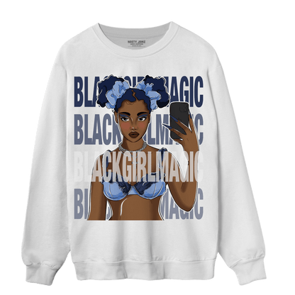 Midnight Navy 5s Sweatshirt Match Black Magic Girl Selfie - NastyJamz