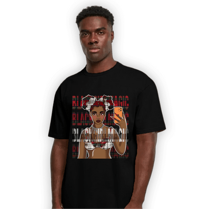 Plaid 5s T Shirt Match Black Magic Girl Selfie - NastyJamz