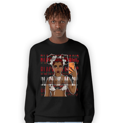 Plaid 5s Sweatshirt Match Black Magic Girl Selfie - NastyJamz