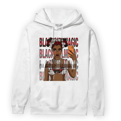 Plaid 5s Hoodie Match Black Magic Girl Selfie - NastyJamz