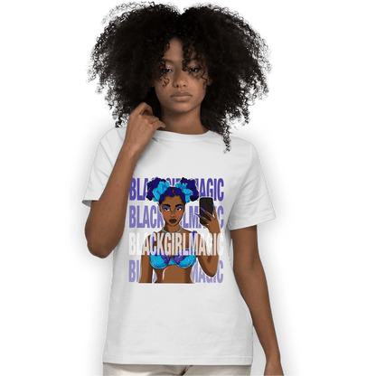 Aqua 6s T Shirt Match Black Magic Girl Selfie - NastyJamz