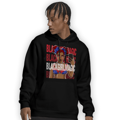 Playoffs 8s Hoodie Match Black Magic Girl Selfie - NastyJamz