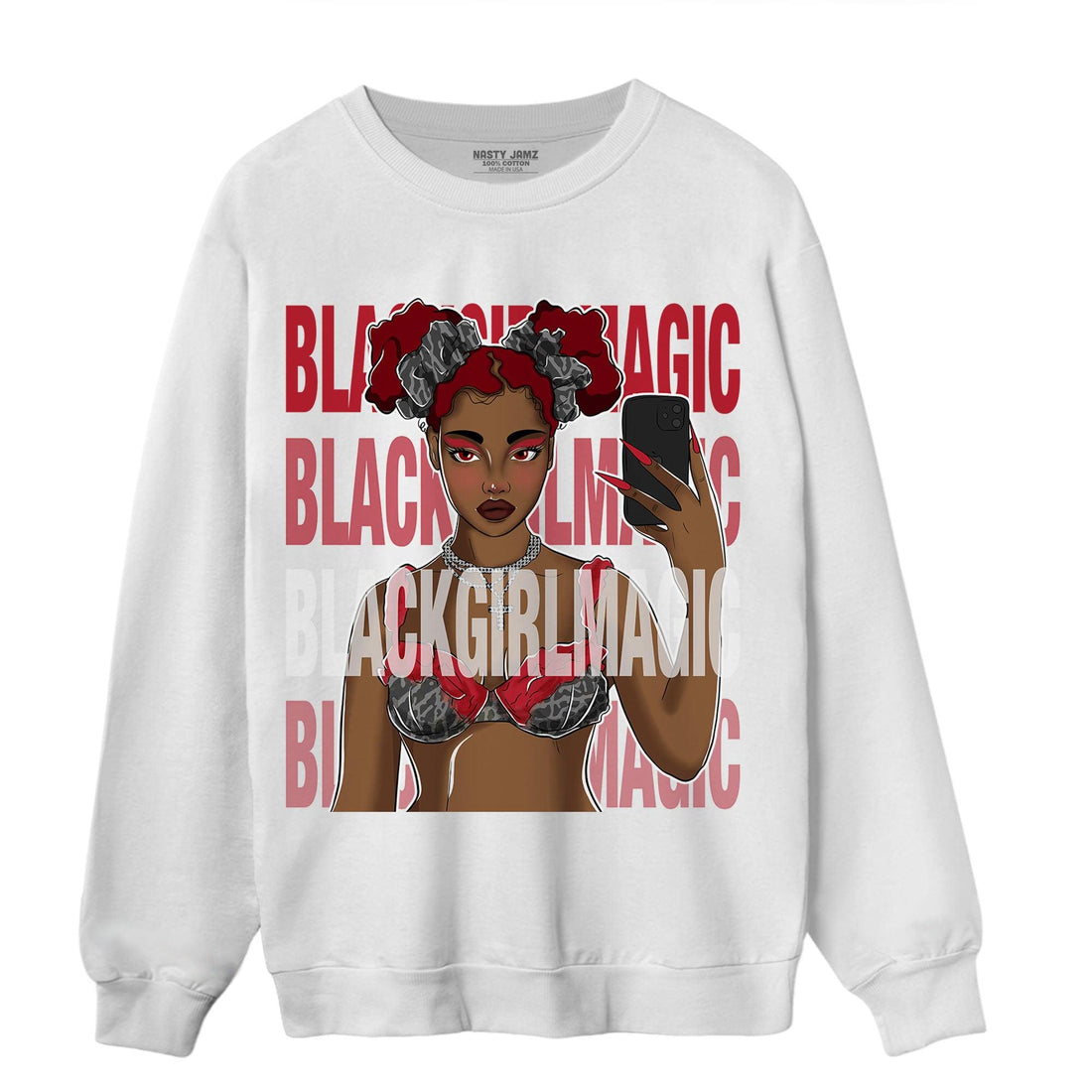 Spizike Low Bred Sweatshirt Match Black Magic Girl Selfie - NastyJamz