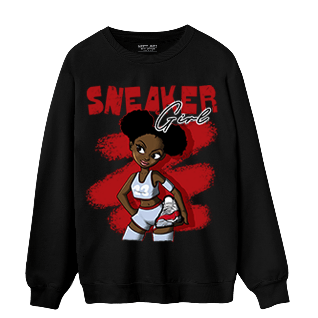 Cherry 11s Sweatshirt Match Black Sneaker Girl - NastyJamz