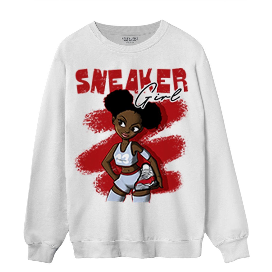 Cherry 11s Sweatshirt Match Black Sneaker Girl - NastyJamz