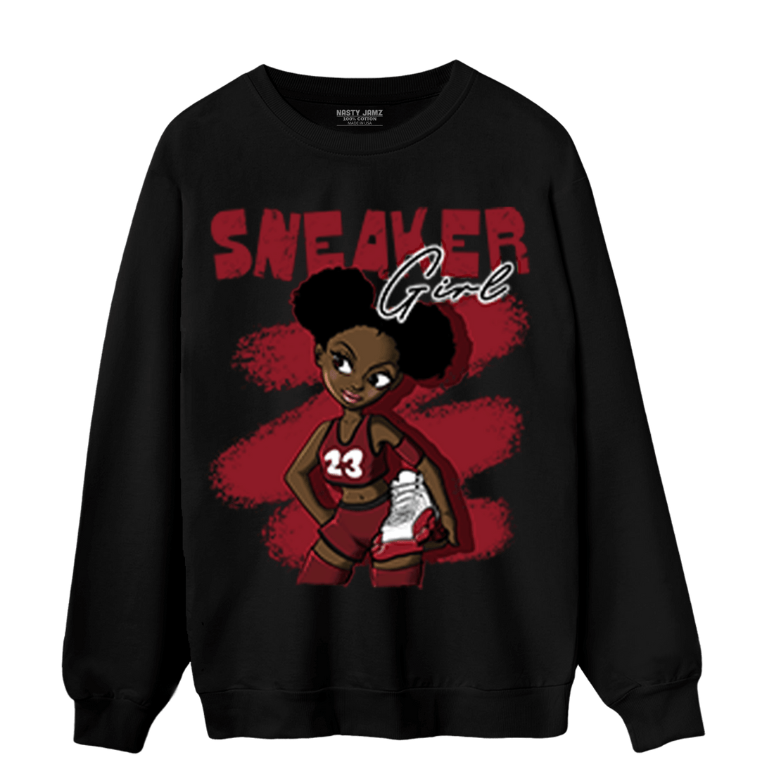 Cherry 12s Sweatshirt Match Black Sneaker Girl - NastyJamz