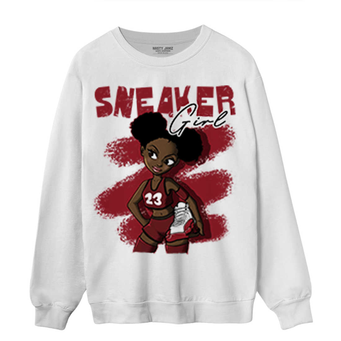 Cherry 12s Sweatshirt Match Black Sneaker Girl - NastyJamz