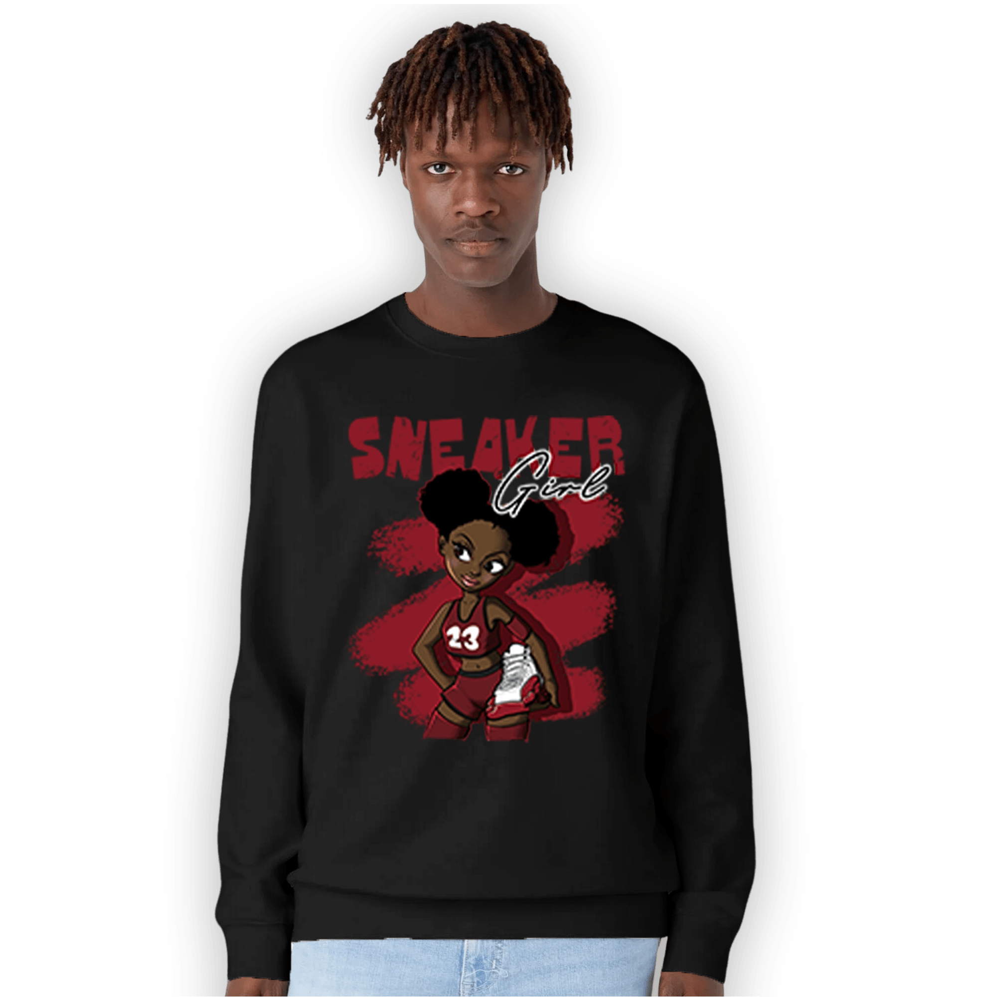Cherry 12s Sweatshirt Match Black Sneaker Girl - NastyJamz