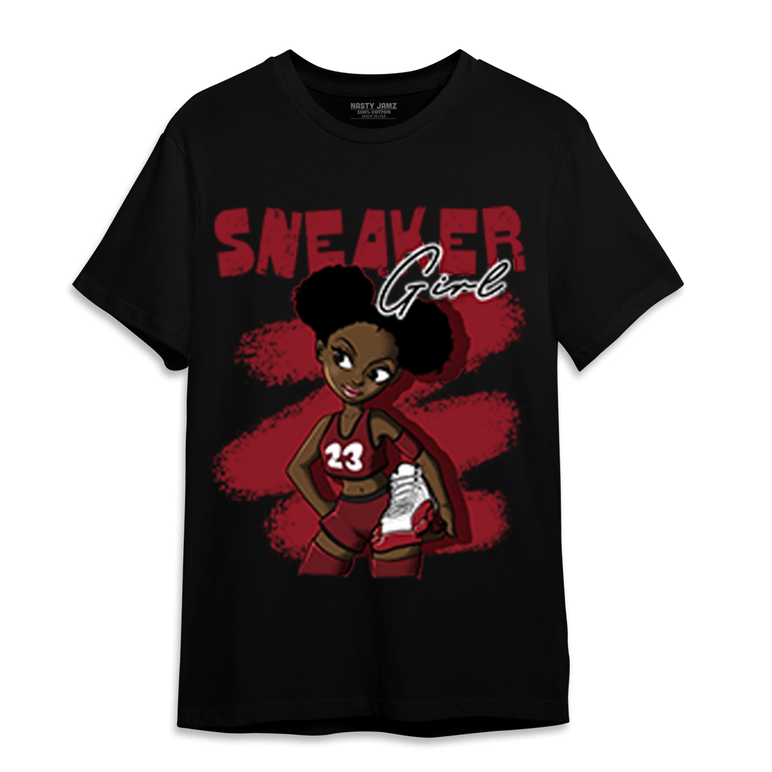 Cherry 12s T Shirt Match Black Sneaker Girl - NastyJamz