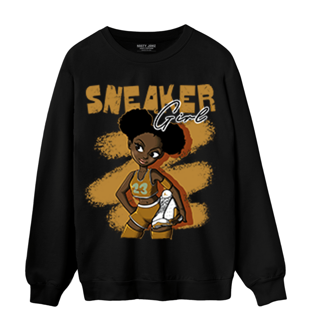 Wheat 13s Sweatshirt Match Black Sneaker Girl - NastyJamz