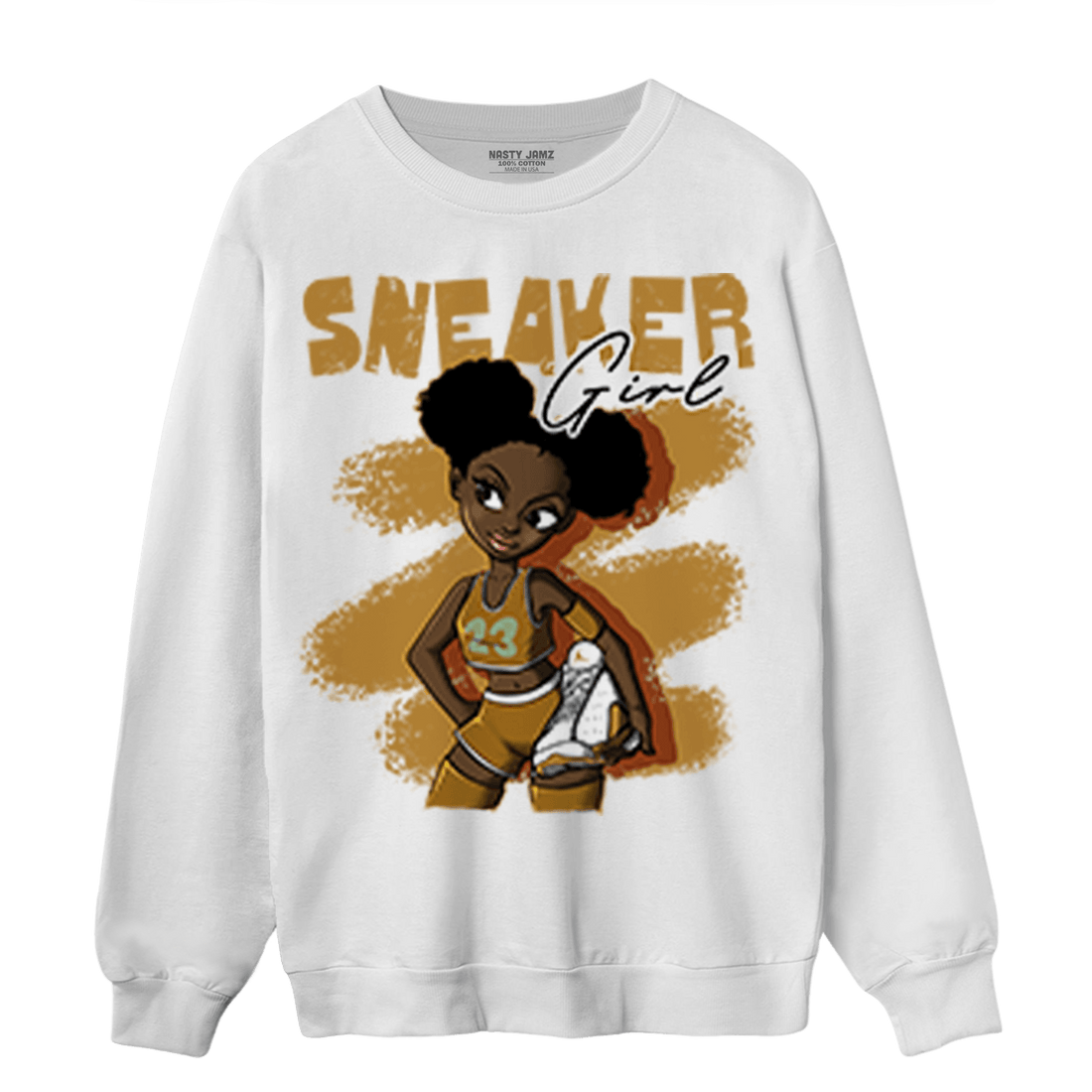 Wheat 13s Sweatshirt Match Black Sneaker Girl - NastyJamz