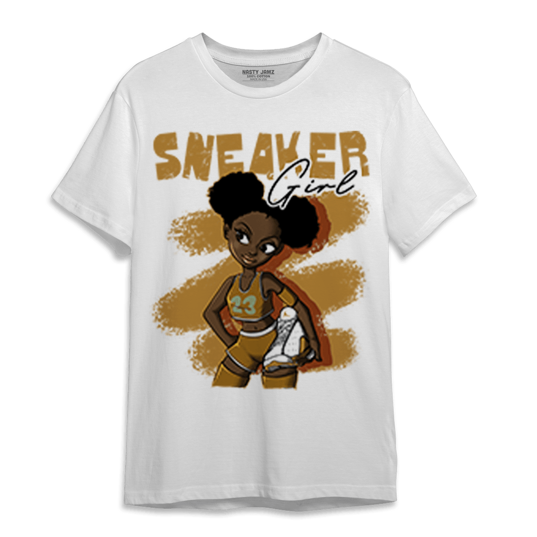 Wheat 13s T Shirt Match Black Sneaker Girl - NastyJamz