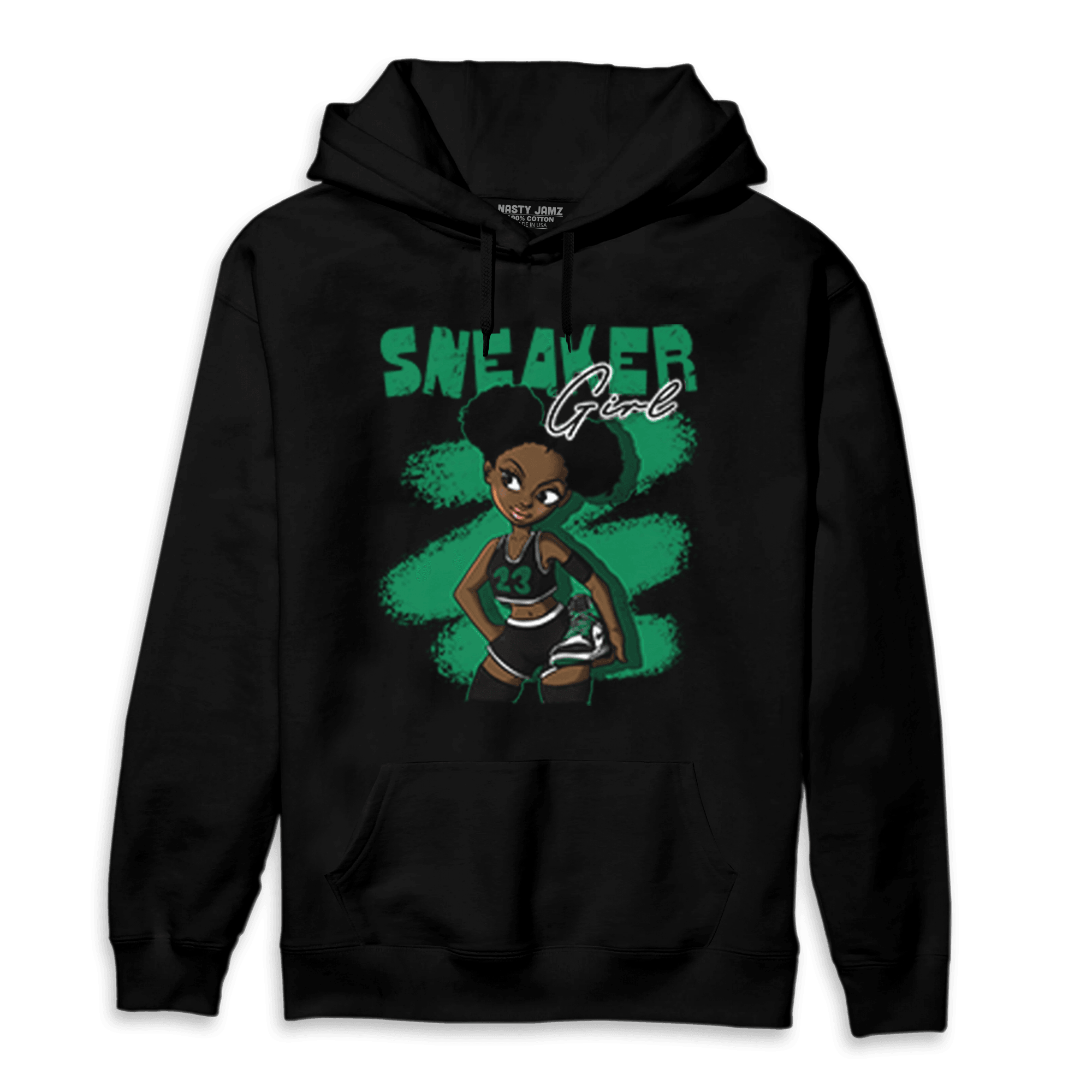 Celtic Lucky Green 1s Hoodie Match Black Sneaker Girl - NastyJamz