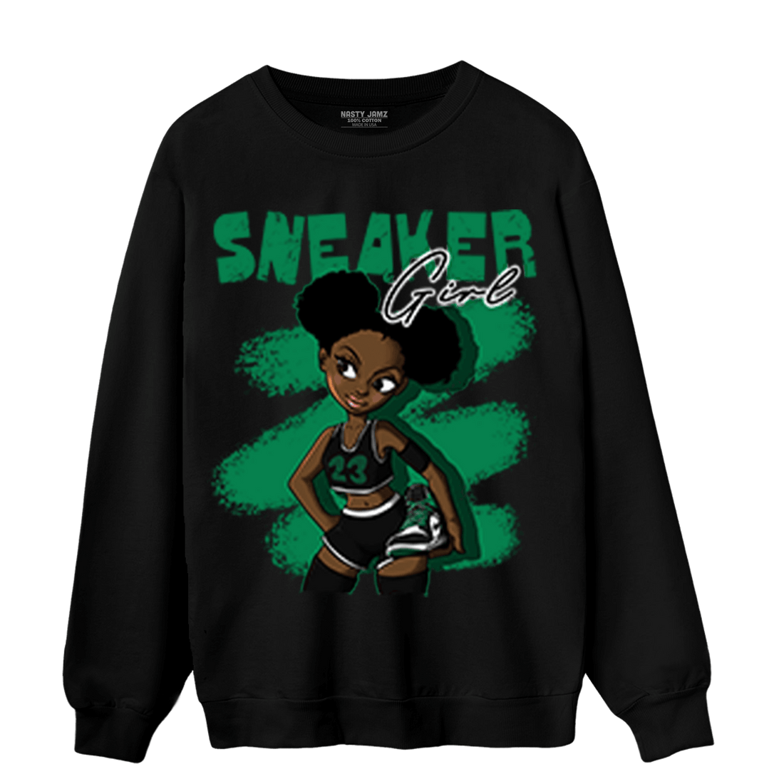Celtic Lucky Green 1s Sweatshirt Match Black Sneaker Girl - NastyJamz