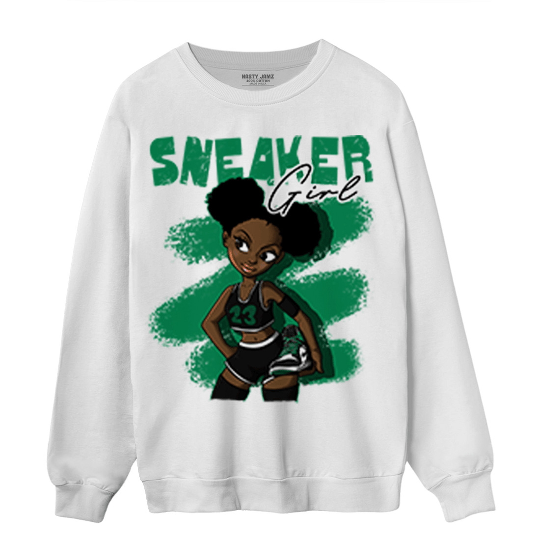 Celtic Lucky Green 1s Sweatshirt Match Black Sneaker Girl - NastyJamz