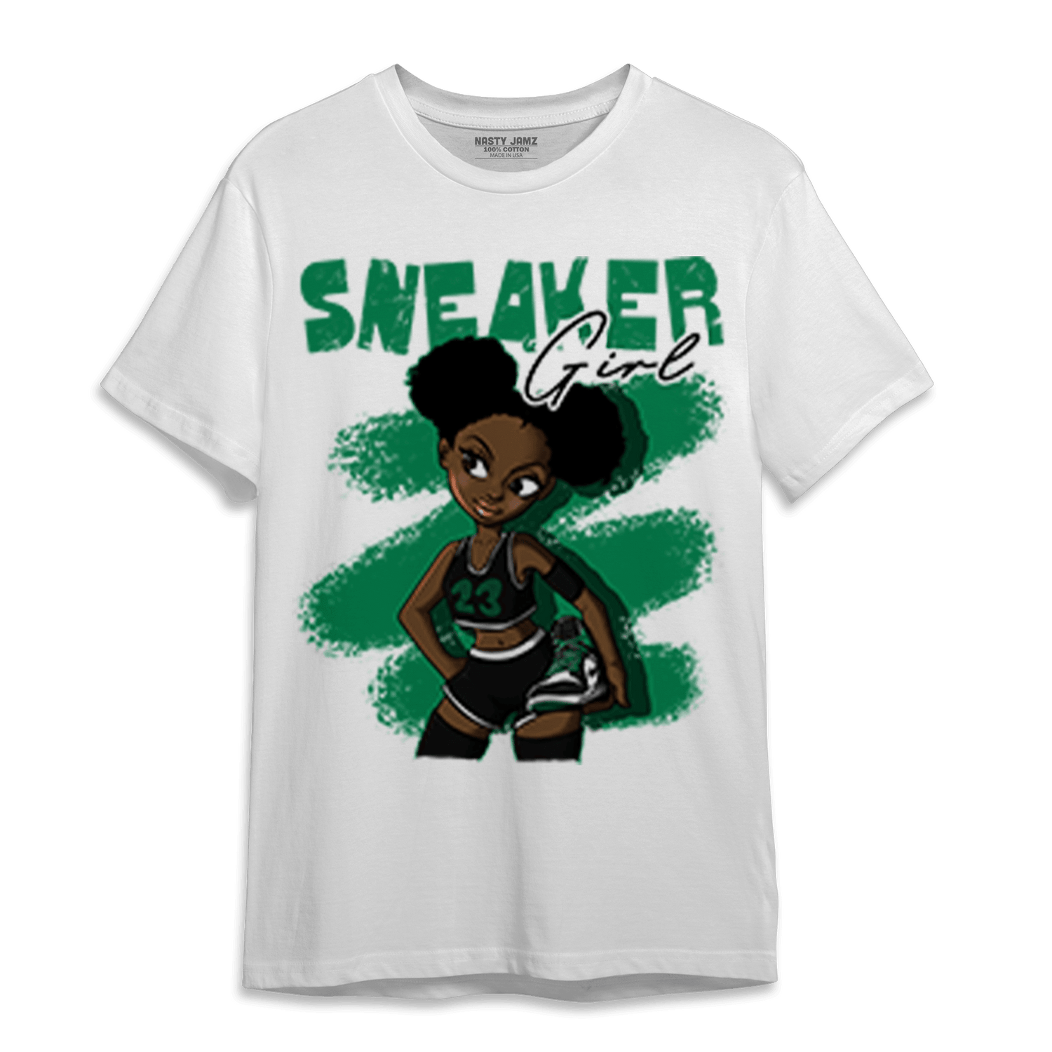 Celtic Lucky Green 1s T Shirt Match Black Sneaker Girl - NastyJamz