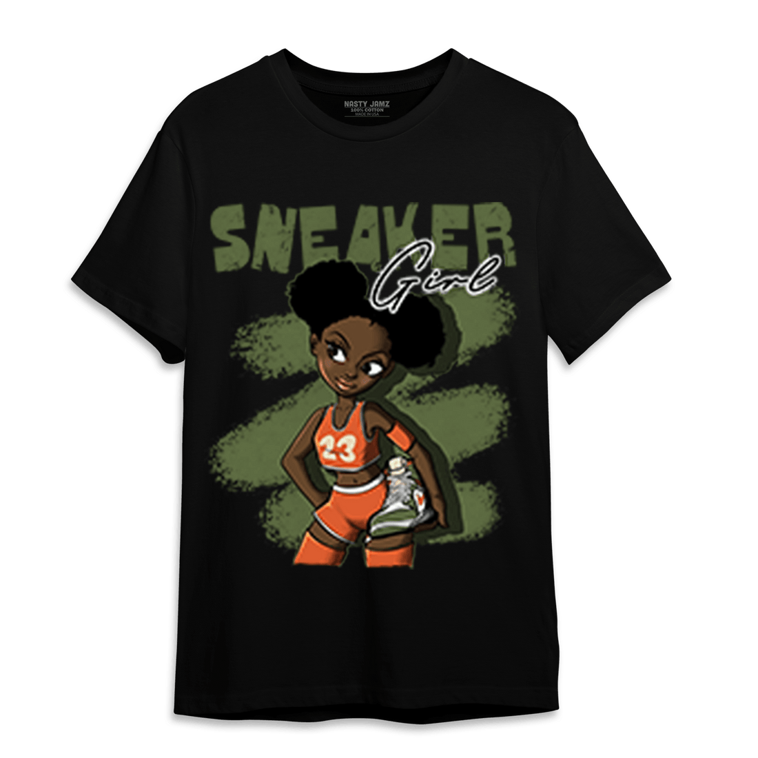 High OG Celadon 1s T Shirt Match Black Sneaker Girl - NastyJamz
