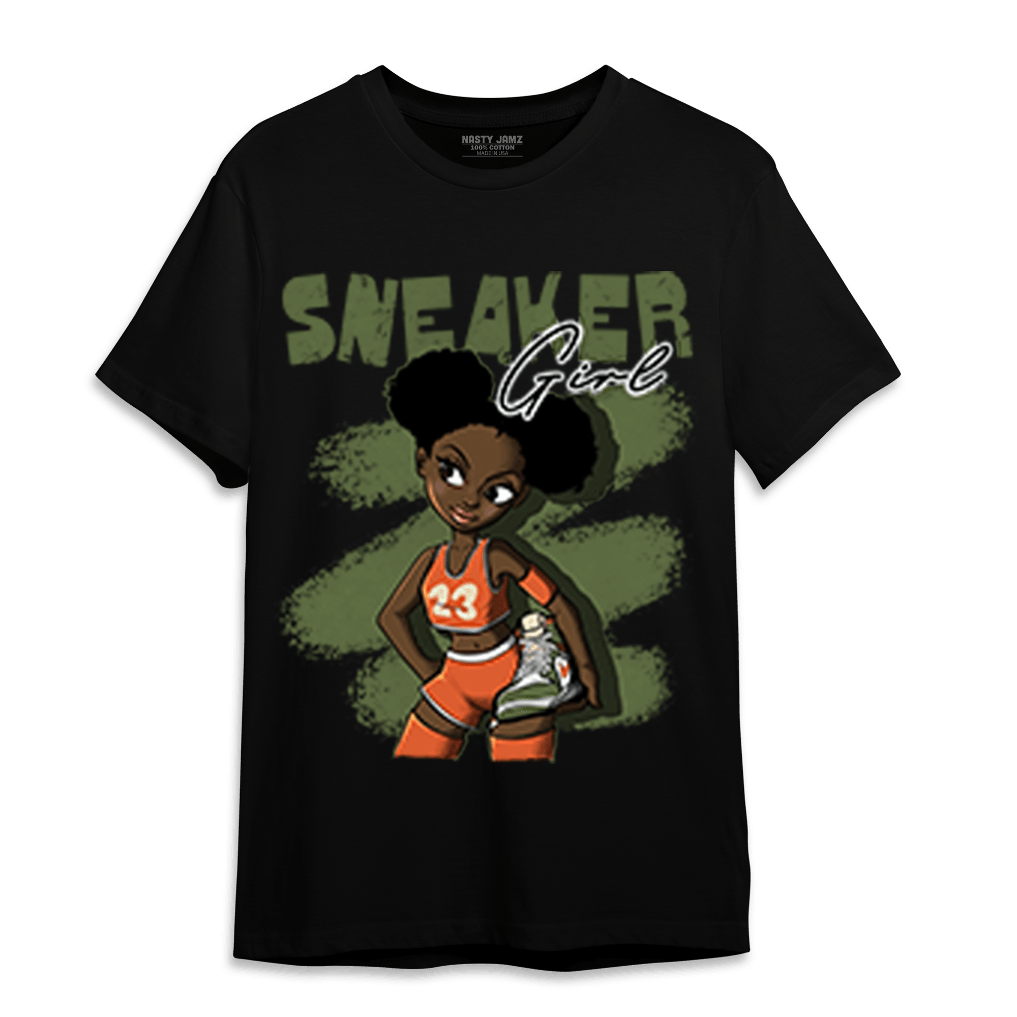 High OG Celadon 1s T Shirt Match Black Sneaker Girl - NastyJamz