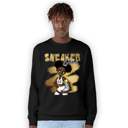 High OG Metallic Gold 1s Sweatshirt Match Black Sneaker Girl - NastyJamz