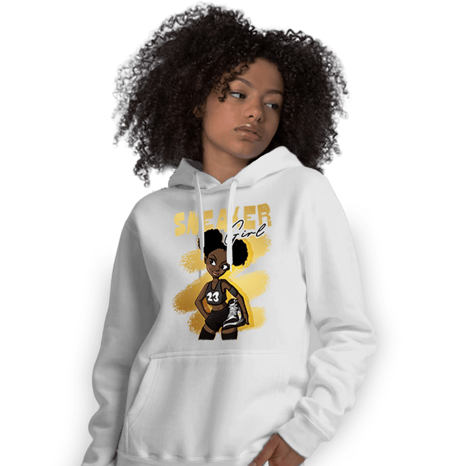 Mid SE Black Gold 1s Hoodie Match Black Sneaker Girl - NastyJamz