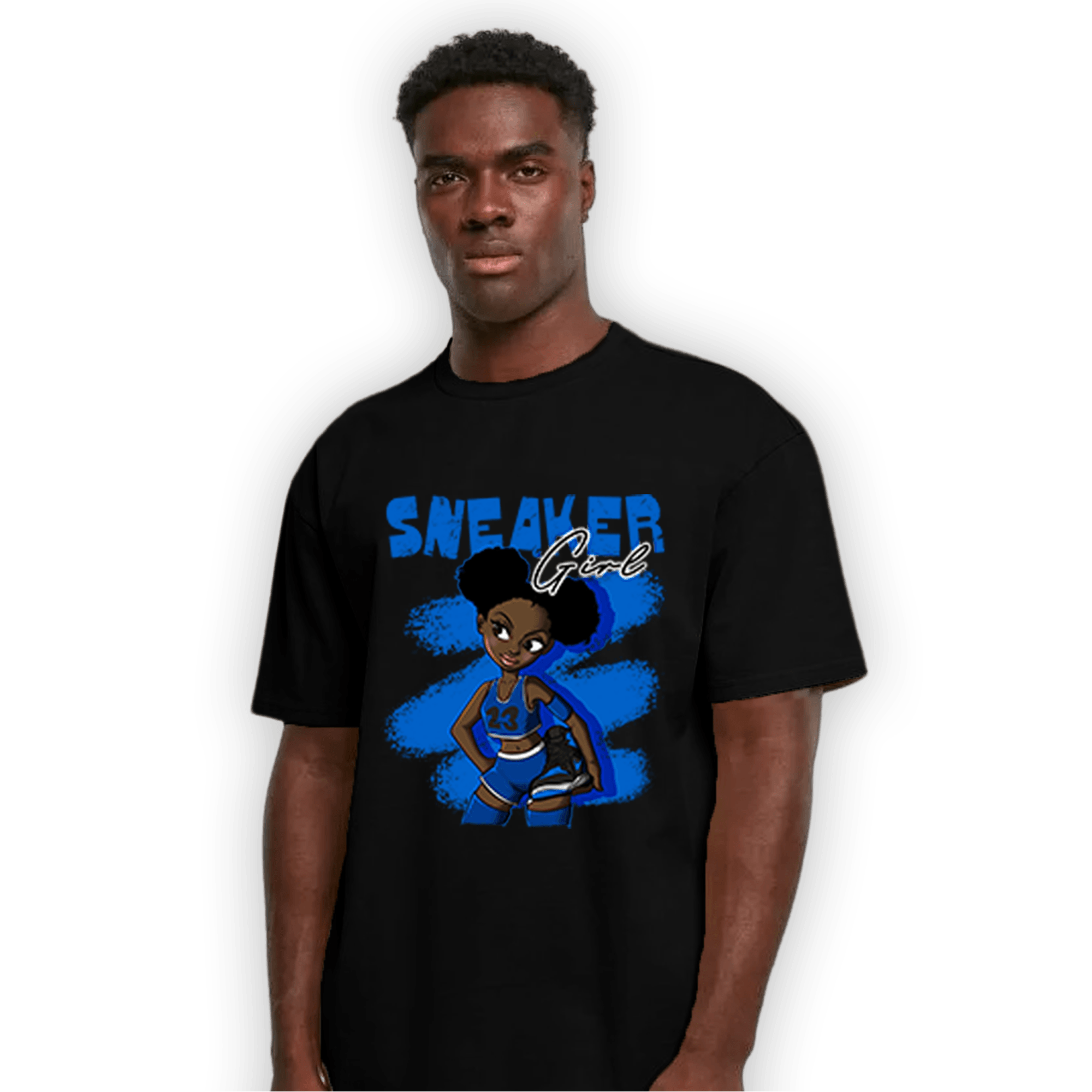 Royal Reimagined 1s T Shirt Match Black Sneaker Girl - NastyJamz