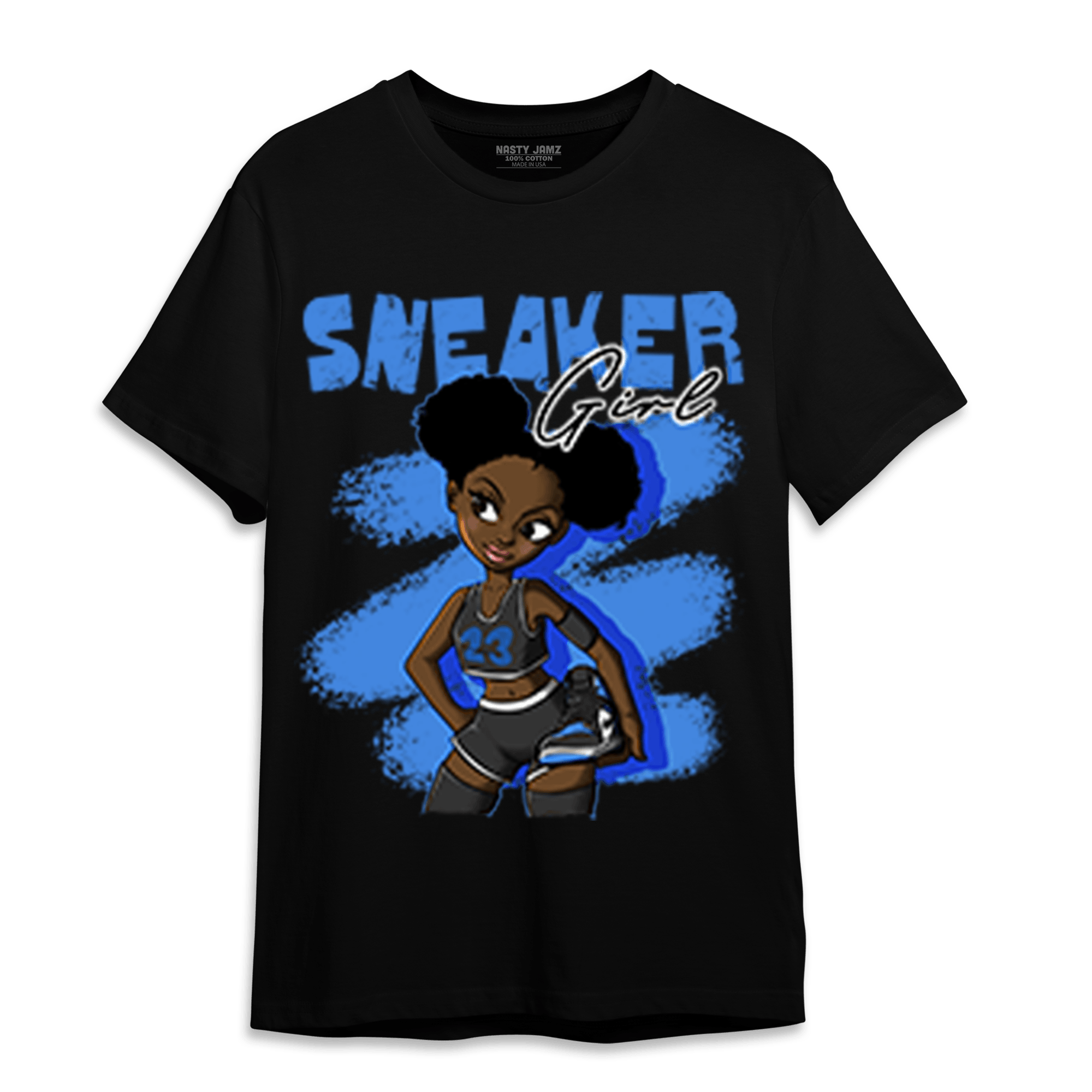 University Blue Toe 1s T Shirt Match Black Sneaker Girl - NastyJamz